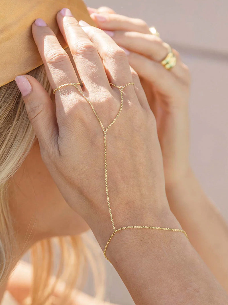 Bad Habits Hand Chain | Gold | Model Image 2 | Uncommon James