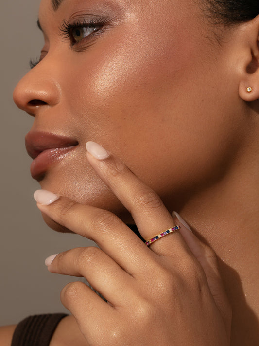 Colorful Baguette Ring | Gold | Product Image | Uncommon James
