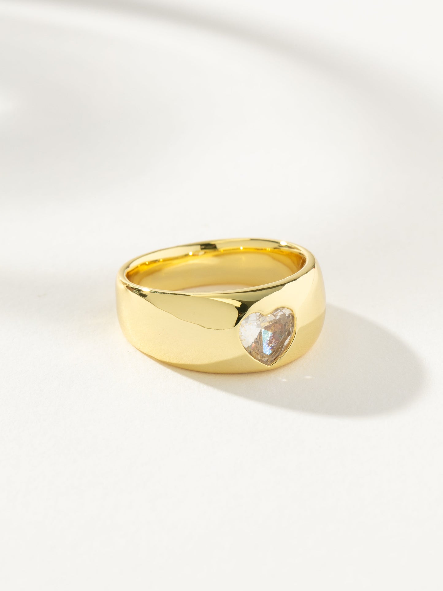Diamond Heart Dome Ring | Gold | Product Image | Uncommon James