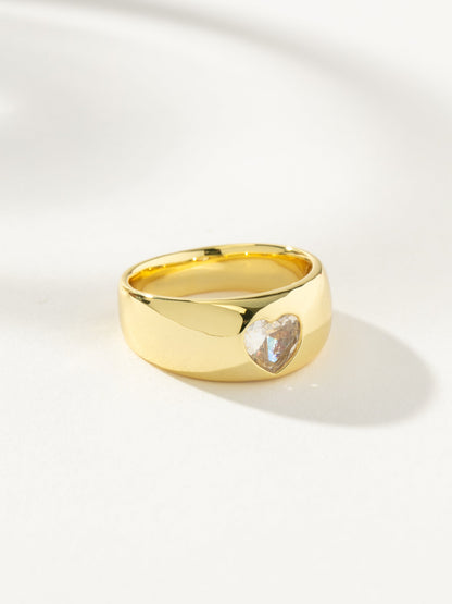 Diamond Heart Dome Ring | Gold | Product Image | Uncommon James