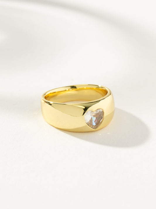 Diamond Heart Dome Ring | Gold | Product Image | Uncommon James