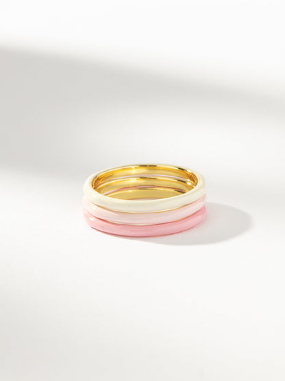 Pink Ombre Ring (Set of 3) | Gold Pink | Product Image | Uncommon James