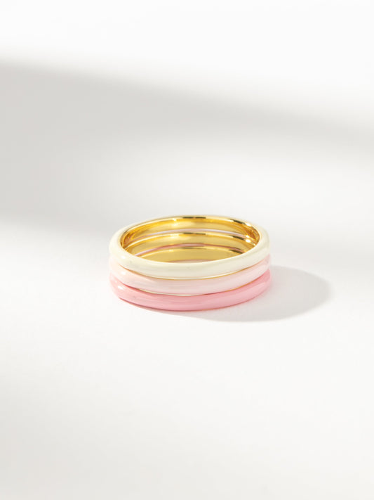 Pink Ombre Ring (Set of 3) | Gold Pink | Product Image | Uncommon James