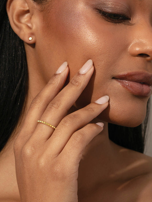 Textured Stud Ring | Gold | Product Image | Uncommon James