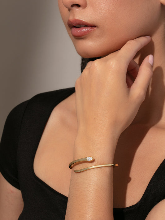 Snake Bracelet | Gold | Model Image | Uncommon James
