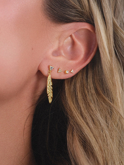 ["Feather Earrings ", " Gold ", " KC Image 2 ", " Uncommon James"]