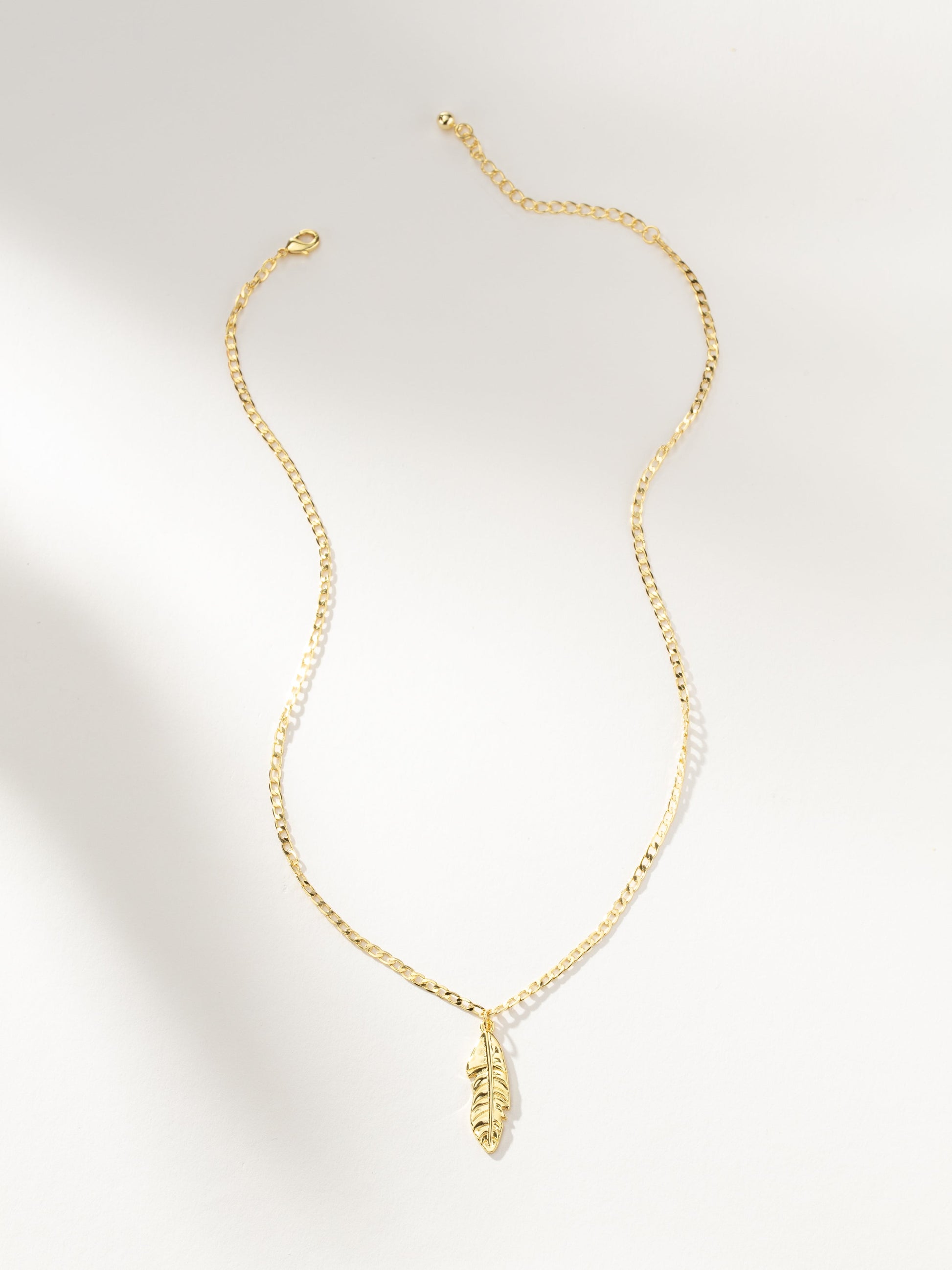 Feather Necklace | Gold | Product Image | Uncommon James