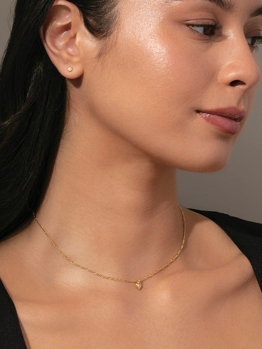 Mini Heart Necklace | Gold | Product Detail Image | Uncommon James
