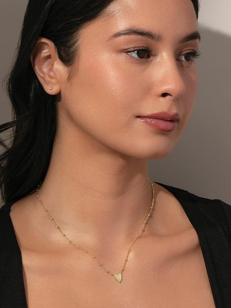 Other Half Heart Necklace | Gold | Model Image | Uncommon James