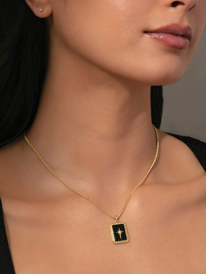 Star Power Pendant Necklace | Gold | Model Image | Uncommon James