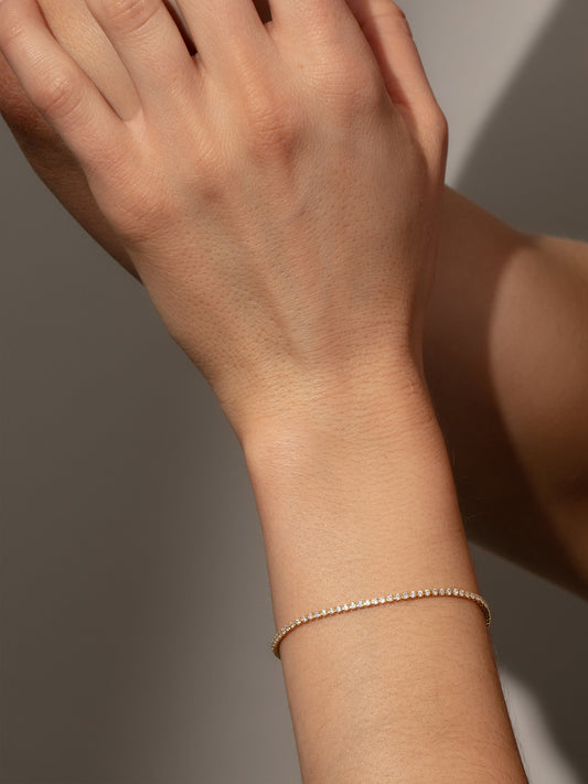Glam Tennis Bracelet | Gold | Product Image | Uncommon James
