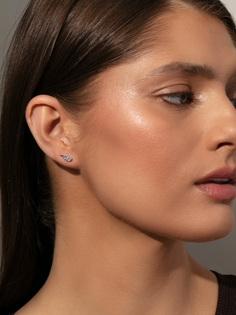 Angel Wings Ear Climber | Silver | Model Image | Uncommon James