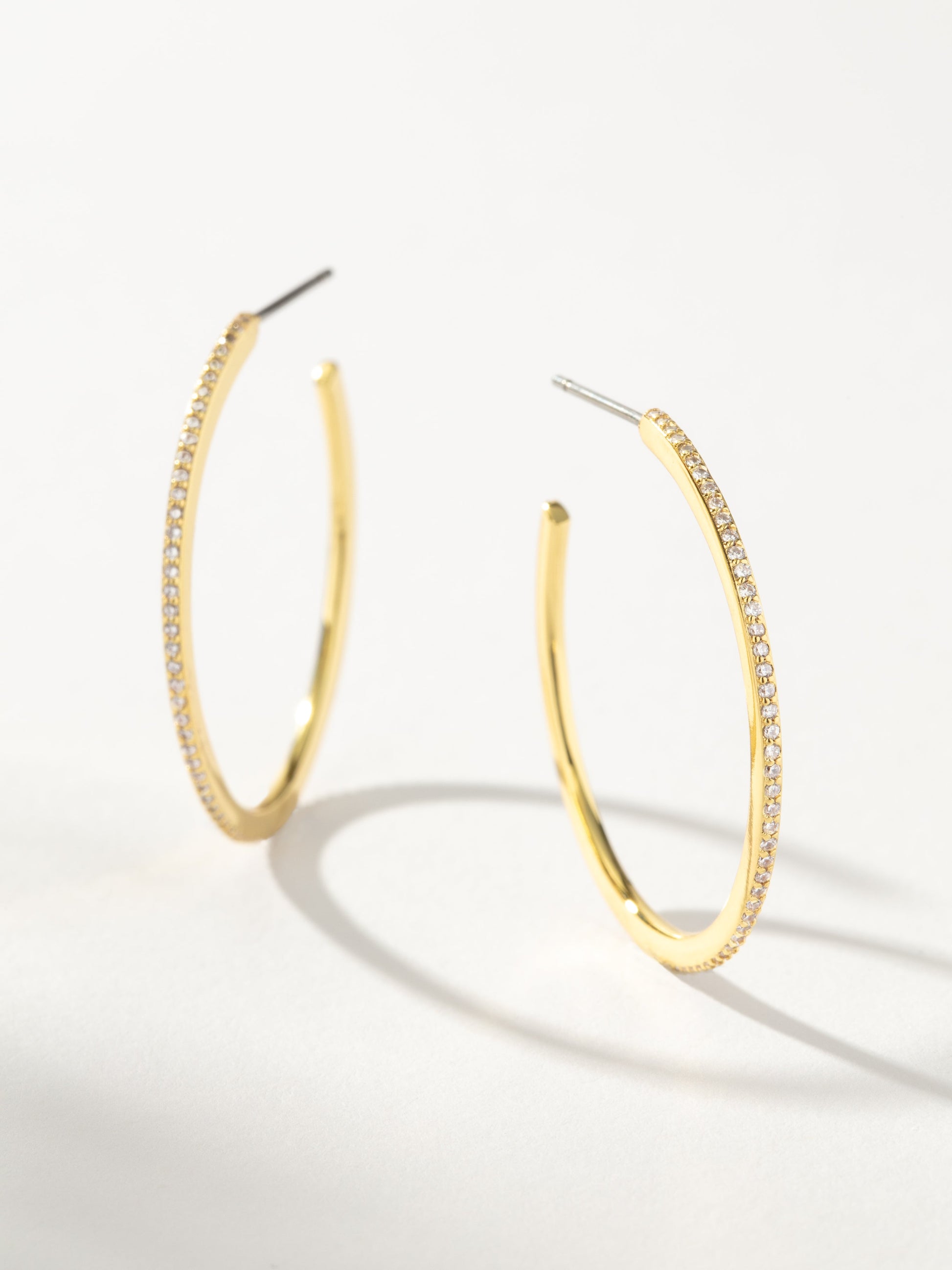 Pavé Hoop Earrings | Gold | Product Image | Uncommon James