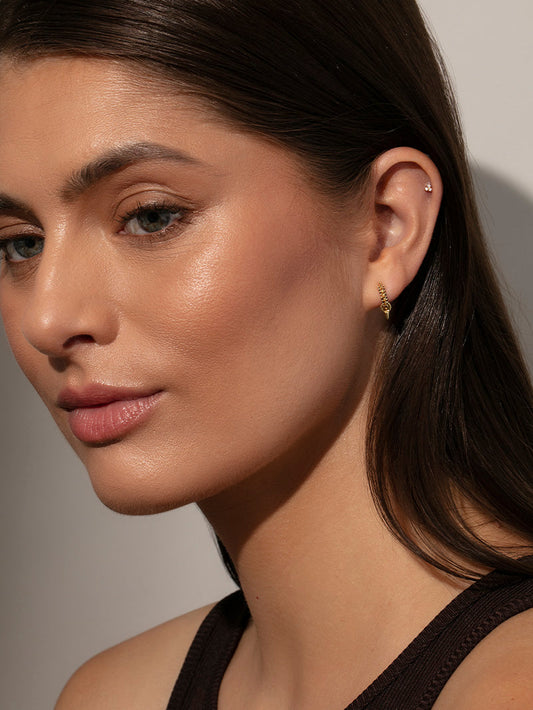 Spike Huggie Earrings | Gold | Product Image | Uncommon James
