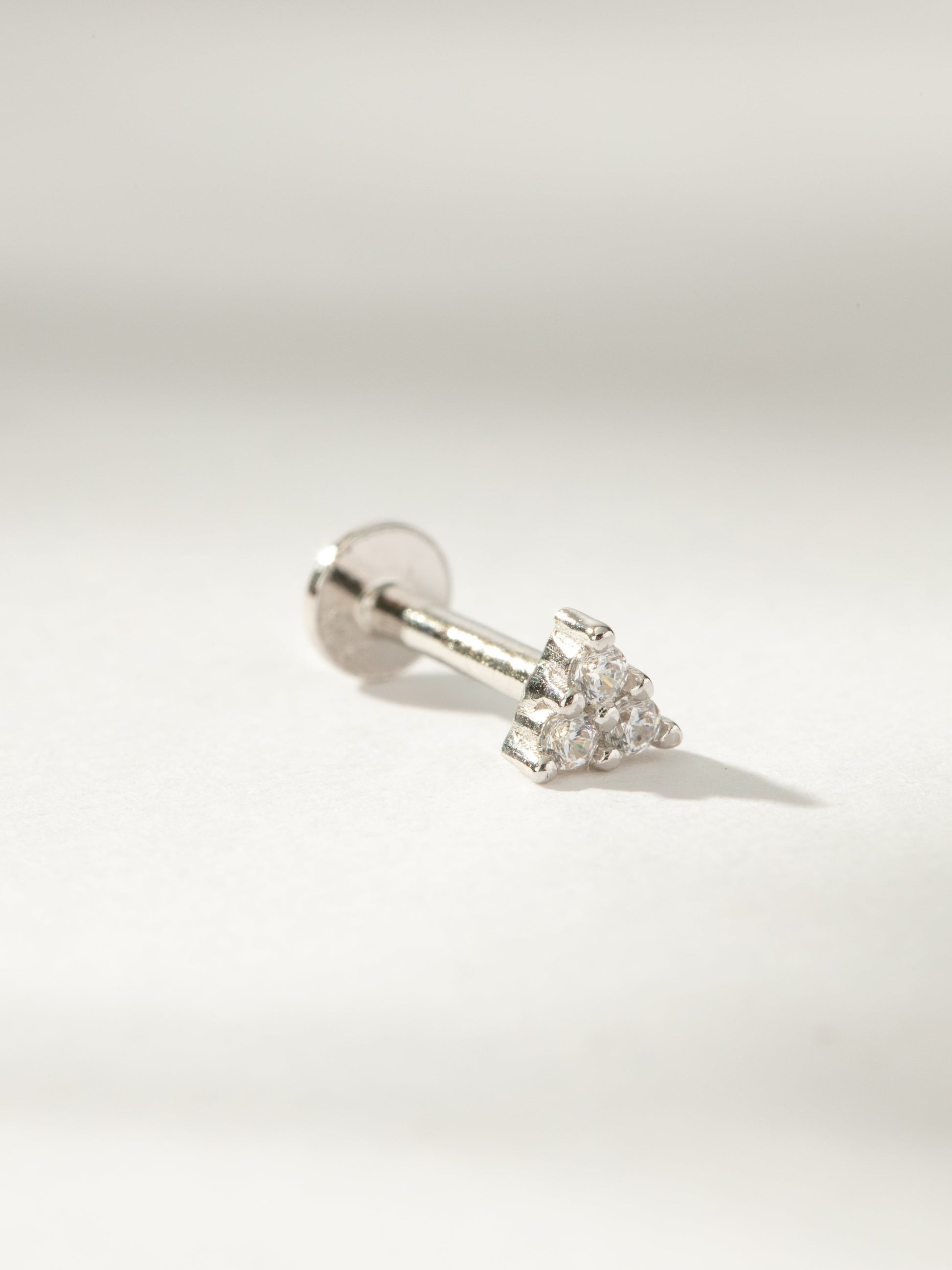 Triangle Diamond Flat Back Earring | Sterling Silver Single | Product Image | Uncommon James