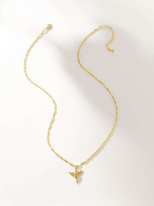 Angel on Earth Pendant Necklace | Gold | Product Image | Uncommon James