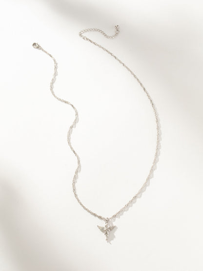 ["Angel on Earth Pendant Necklace ", " Silver ", " Product Image ", " Uncommon James"]