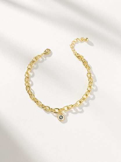 ["Simple Evil Eye Bracelet ", " Gold ", " Product Image ", " Uncommon James"]