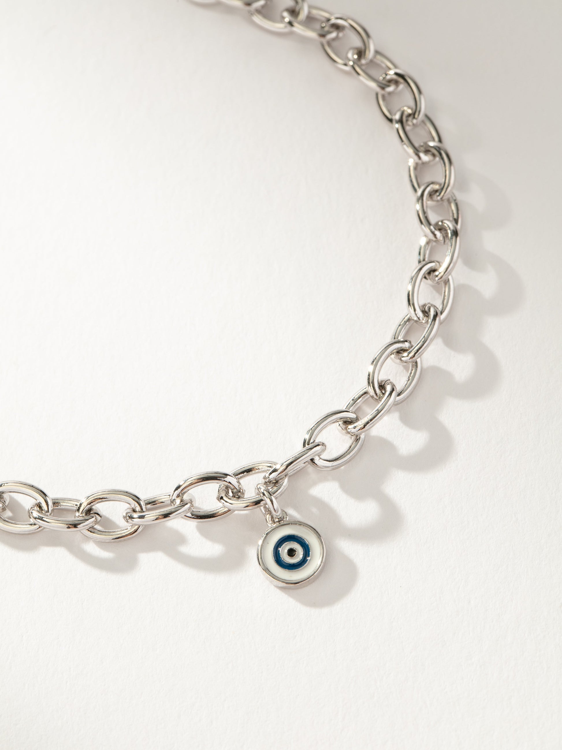 Simple Evil Eye Bracelet | Silver | Product Detail Image | Uncommon James