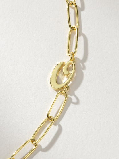 ["Cursive Initial Necklace ", " Gold O ", " Product Detail Image ", " Uncommon James"]