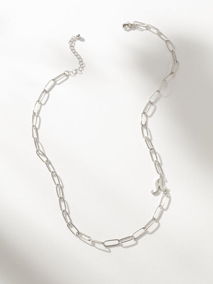 ["Cursive Initial Necklace ", " Silver ", " Product Image ", " Uncommon James"]
