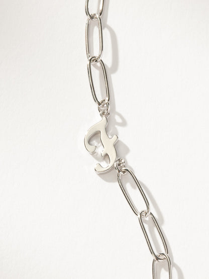 ["Cursive Initial Necklace ", " Silver F ", " Product Detail Image ", " Uncommon James"]