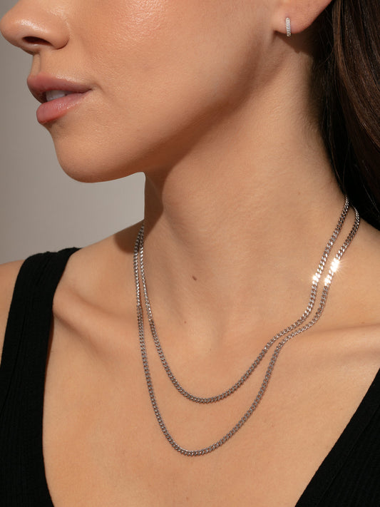 Double Curb Chain Necklace | Sterling Silver | Product Image | Uncommon James