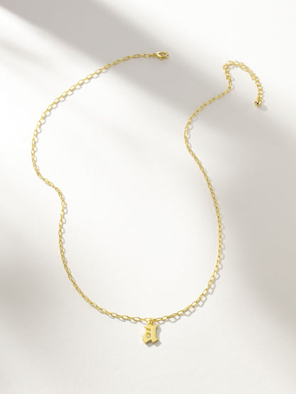 ["Gothic Initial Pendant Necklace ", " Gold ", " Product Image ", " Uncommon James"]