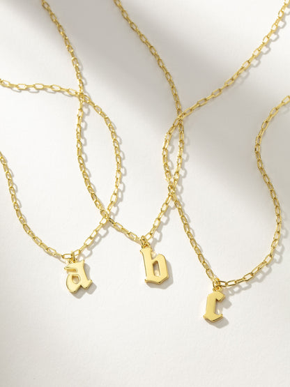 Gothic Initial Pendant Necklace | Gold | eComm Image | Uncommon James