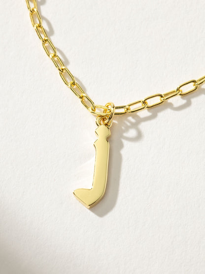 ["Gothic Initial Pendant Necklace ", " Gold J ", " Product Detail Image ", " Uncommon James"]