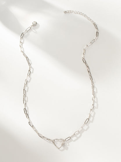 ["Locked Heart Necklace ", " Silver ", " Product Image ", " Uncommon James"]