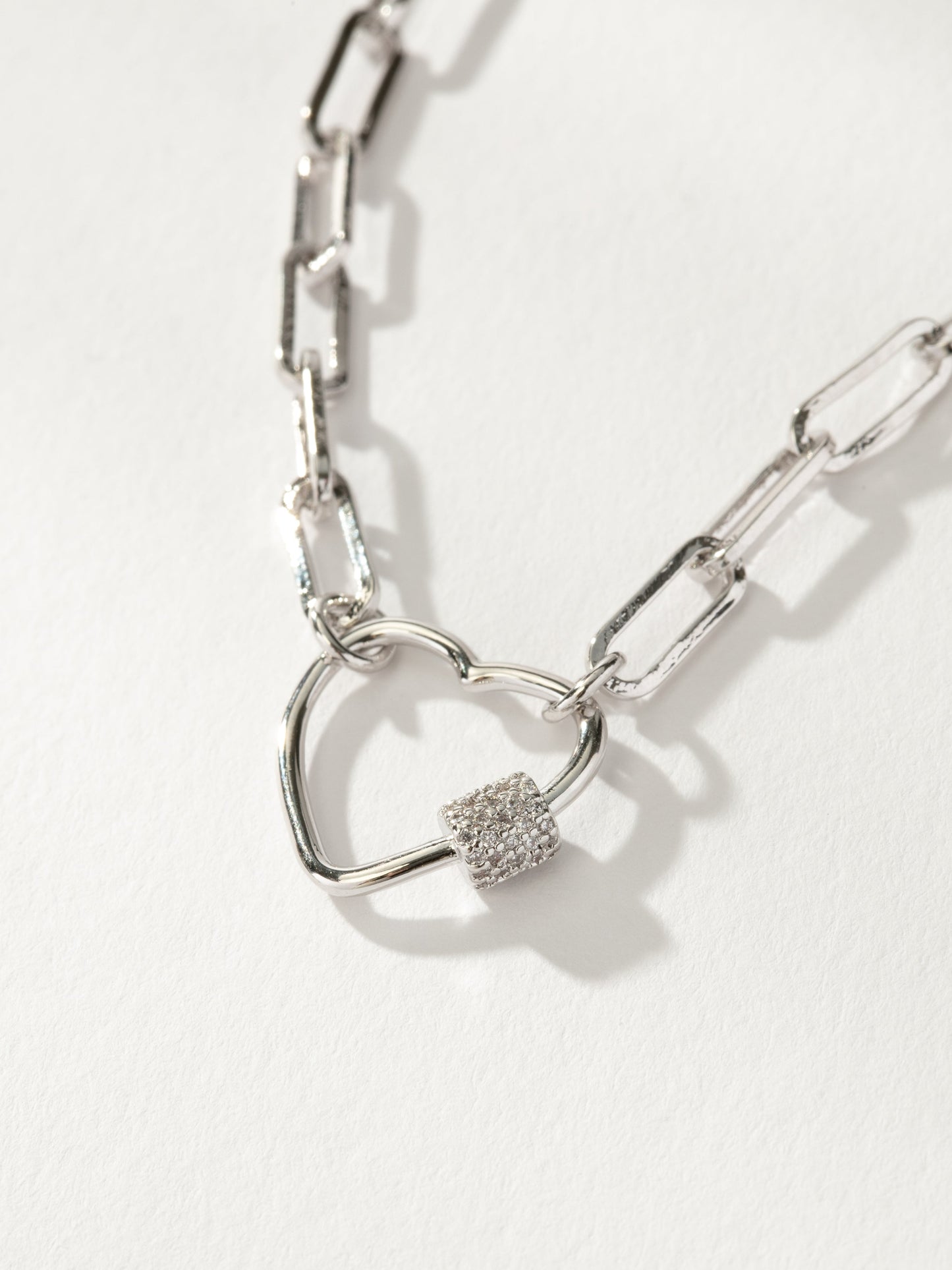 Locked Heart Necklace | Silver | Product Detail Image | Uncommon James