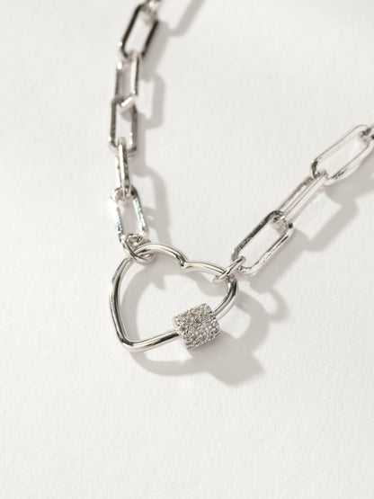 ["Locked Heart Necklace ", " Silver ", " Product Detail Image ", " Uncommon James"]