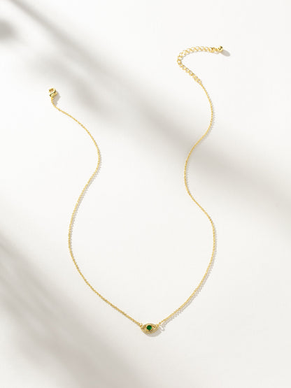 ["Evil Eye Pavé Necklace ", " Gold ", " Product Image ", " Uncommon James"]