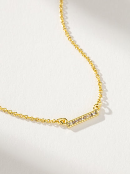 ["Ray of Light Bar Necklace ", " Gold ", " Product Detail Image ", " Uncommon James"]