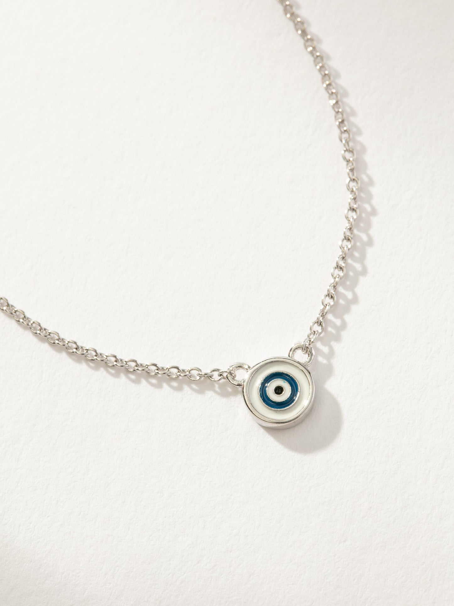 Simple Evil Eye Necklace | Silver | Product Detail Image | Uncommon James