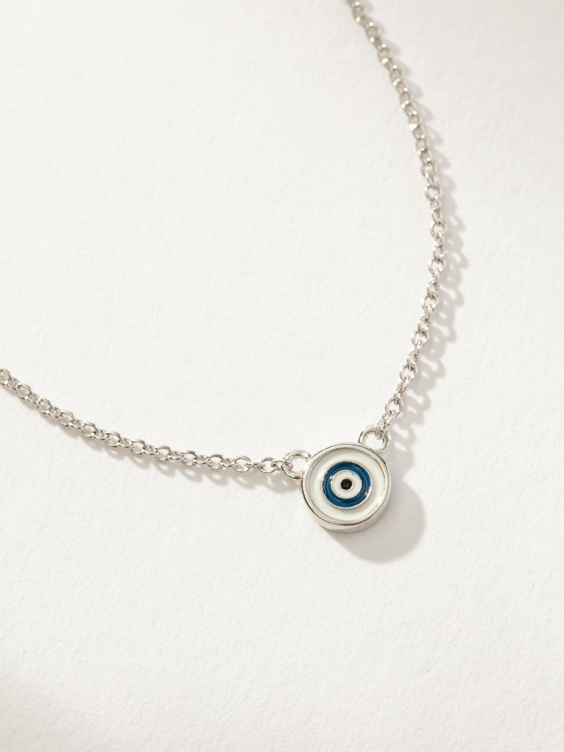 Simple Evil Eye Necklace | Silver | Product Detail Image | Uncommon James