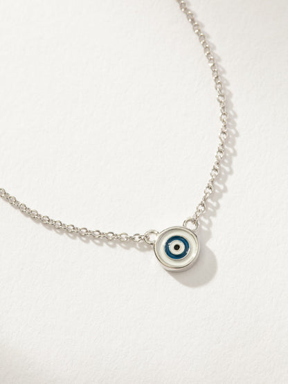 ["Simple Evil Eye Necklace ", " Silver ", " Product Detail Image ", " Uncommon James"]