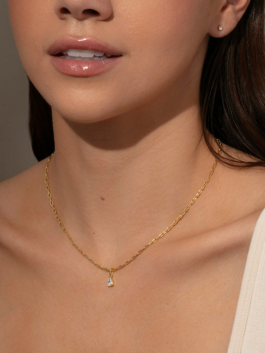 Teardrop Pendant Necklace | Gold | Product Image | Uncommon James