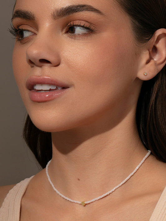 With Love Beaded Necklace | White | Product Image | Uncommon James