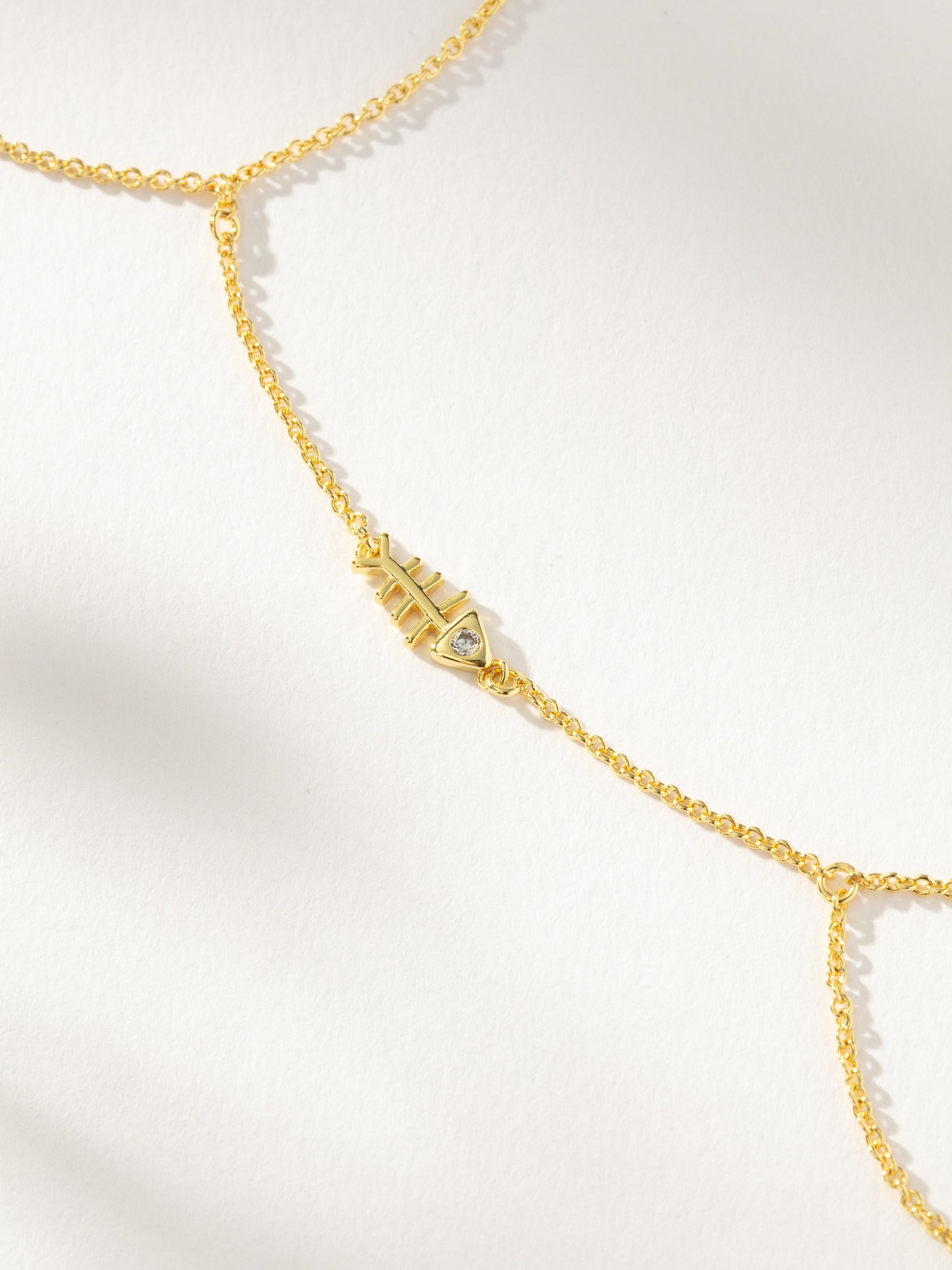 Fish Bone Hand Chain | Gold | Product Detail Image | Uncommon James
