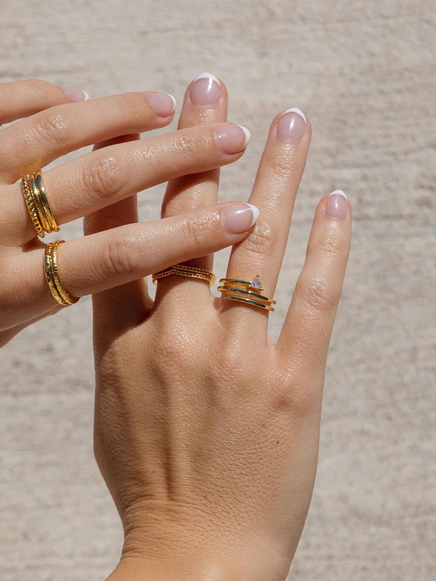 Triangle Spiral Ring | Gold | Lifesstyle Image | Uncommon James