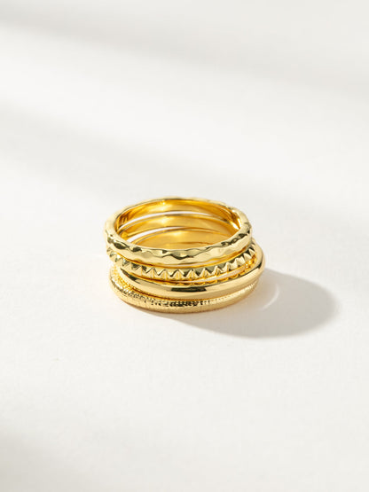 Textured Ring Stack (Set of 4) | Gold | Product Image | Uncommon James