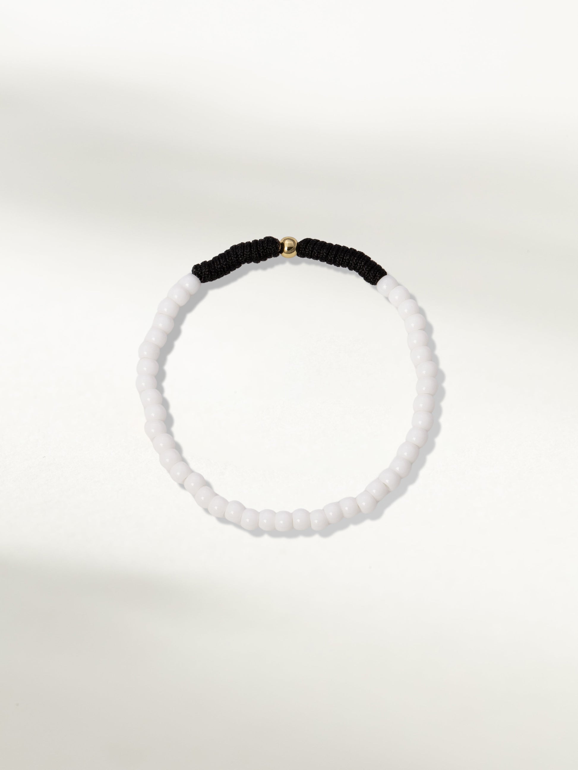 Rope and Bead Bracelet | Gold Black/White | Product Image | Uncommon James