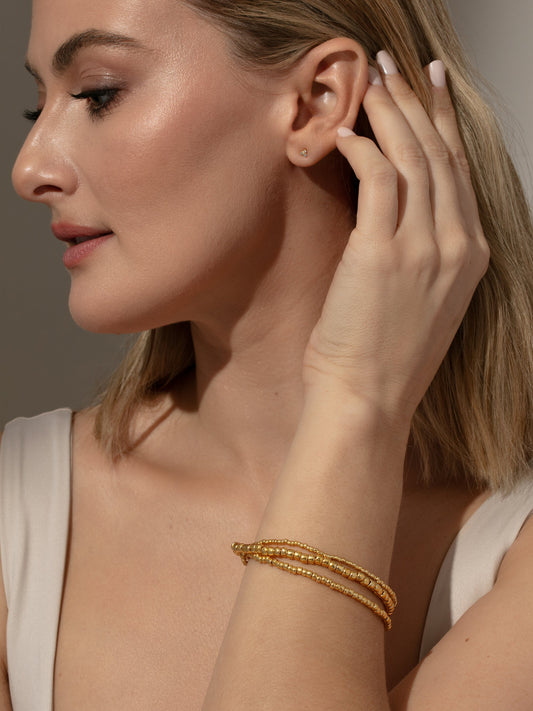 Triple Beaded Bracelet | Gold | Product Image | Uncommon James