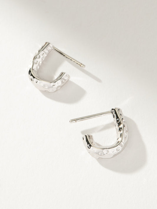 Hammered Hoop Earrings | Silver | Product Image | Uncommon James