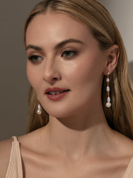 Pearl Drop Earrings | Gold | Product Image | Uncommon James