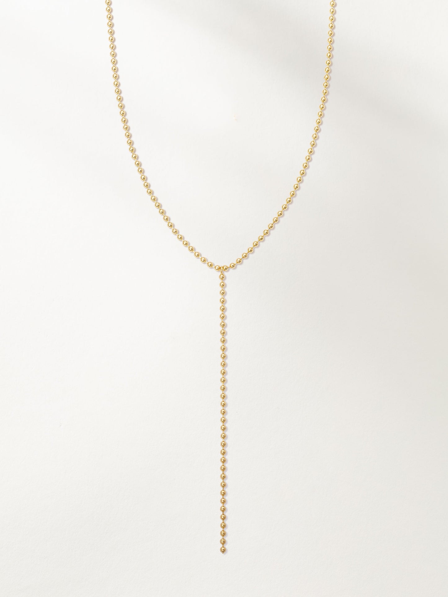 Ball Chain Lariat Necklace | Gold | Product Image | Uncommon James