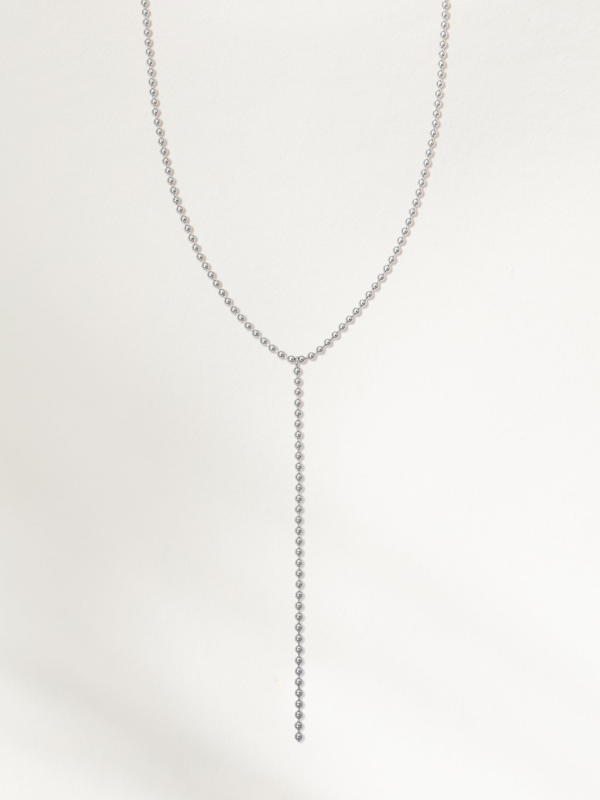 Ball Chain Lariat Necklace | Silver | Product Image | Uncommon James