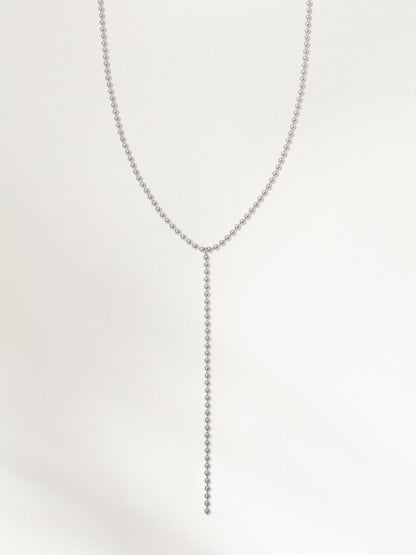 ["Ball Chain Lariat Necklace ", " Silver ", " Product Image ", " Uncommon James"]